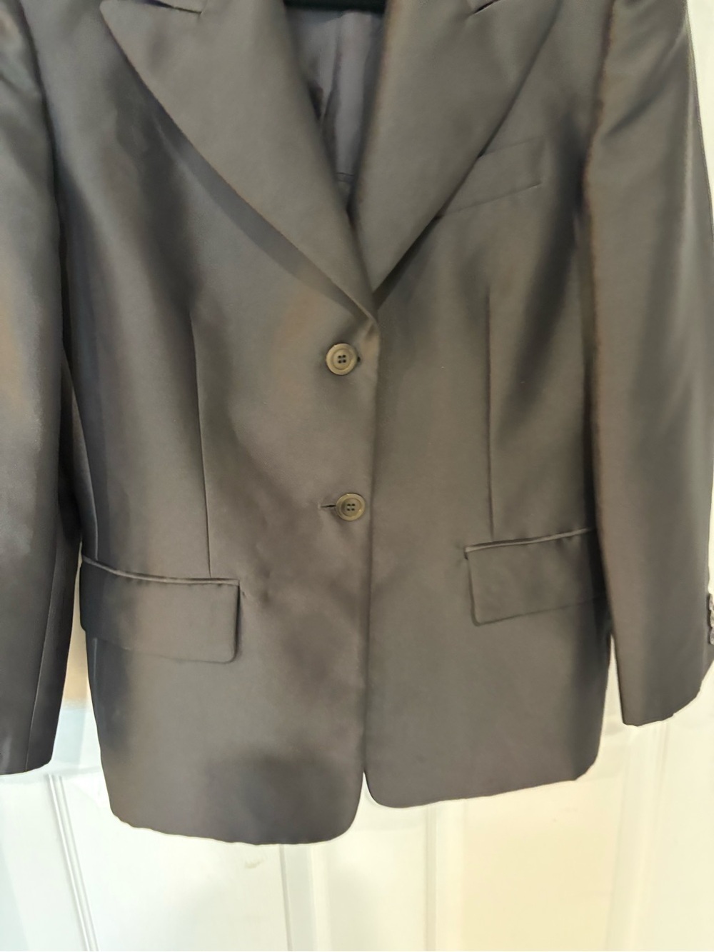 Tailored Women's Charcoal Gray Single-Button Blazer - Picture 4 of 4